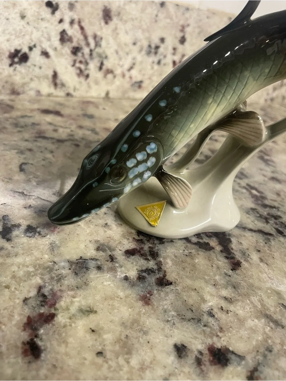 vintage Royal Dux Bohemia porcelain figurine pickerel or pike fish collect dad